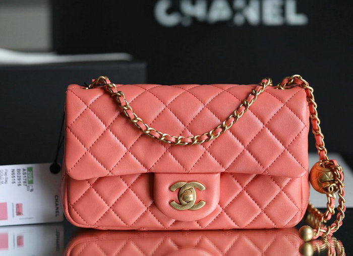 Chanel Lambskin Flap Bag Pink AS1787