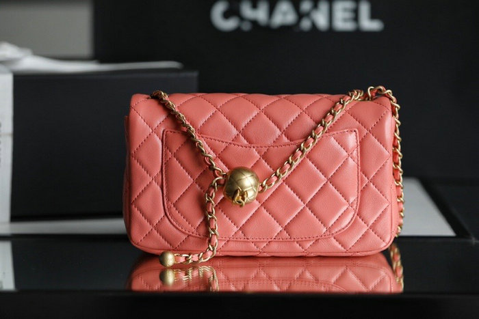 Chanel Lambskin Flap Bag Pink AS1787