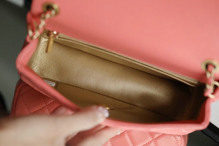 Chanel Lambskin Flap Bag Pink AS1787