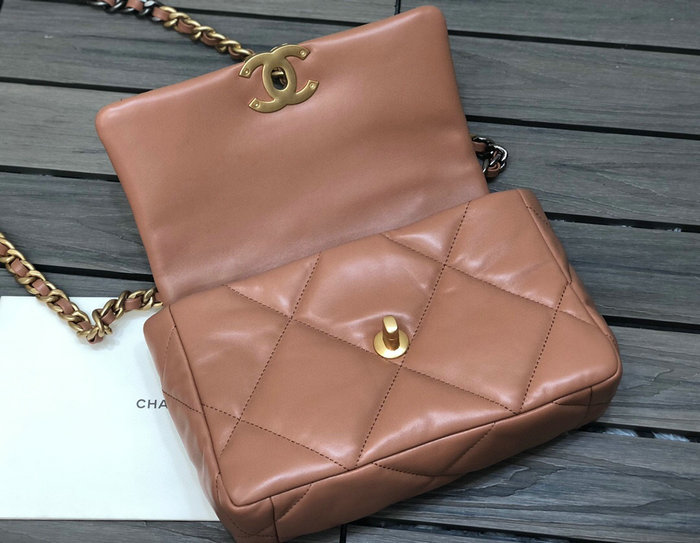 Chanel 19 Lambskin Flap Bag Camel AS1160