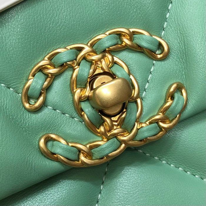 Chanel 19 Lambskin Flap Bag Green AS1160