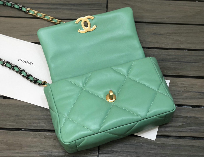 Chanel 19 Lambskin Flap Bag Green AS1160