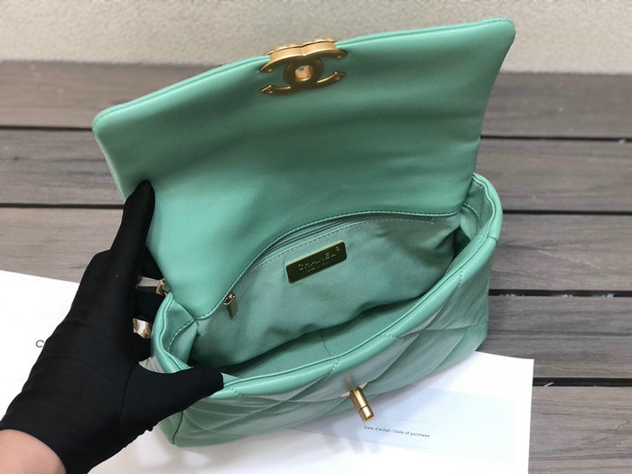 Chanel 19 Lambskin Flap Bag Green AS1160