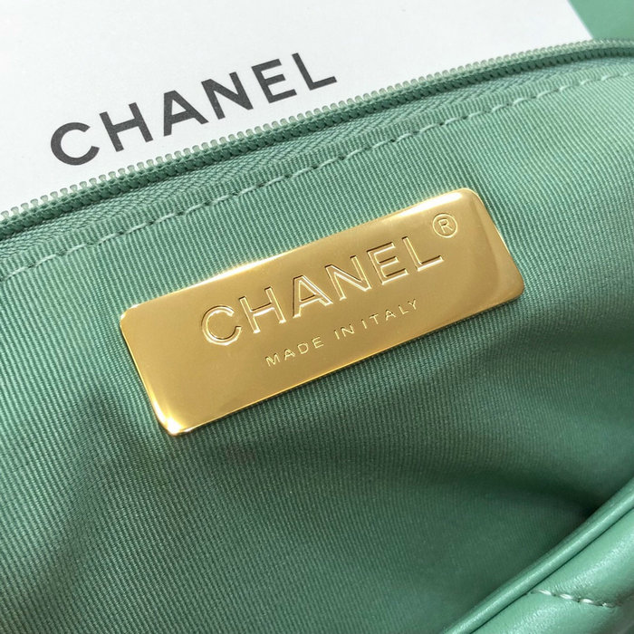 Chanel 19 Lambskin Flap Bag Green AS1160