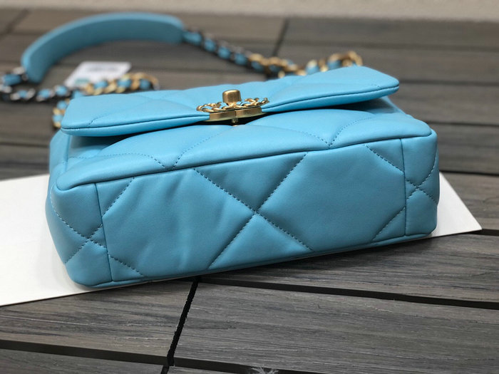 Chanel 19 Lambskin Flap Bag Light Blue AS1160