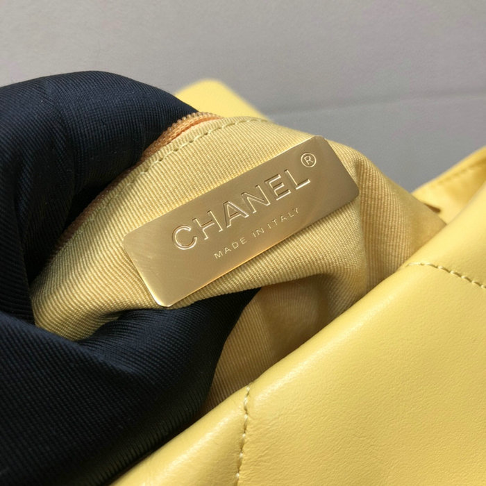 Chanel 19 Lambskin Flap Bag Yellow AS1160