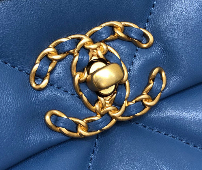 Chanel 19 Lambskin Large Flap Bag Blue AS1161