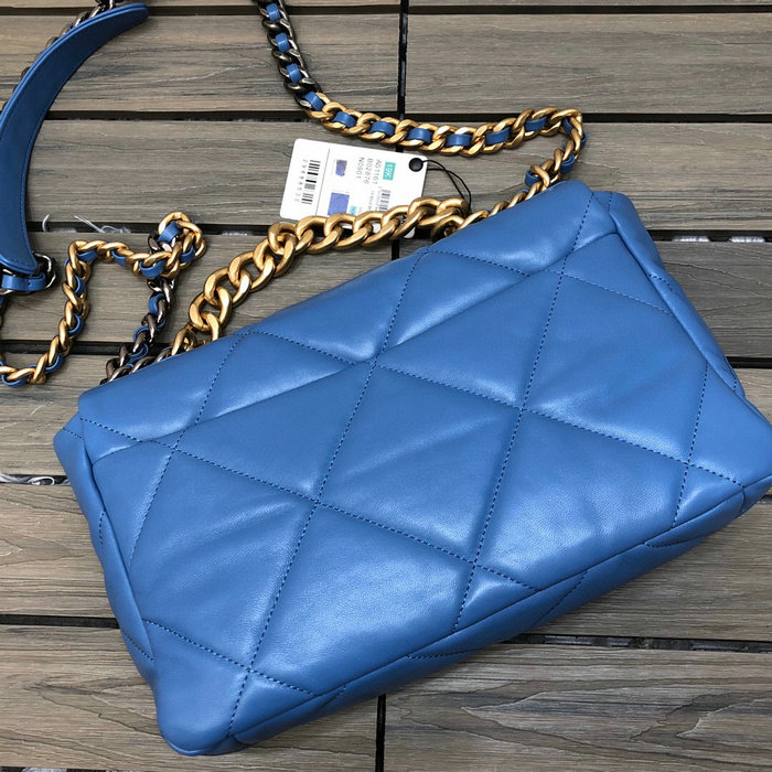 Chanel 19 Lambskin Large Flap Bag Blue AS1161