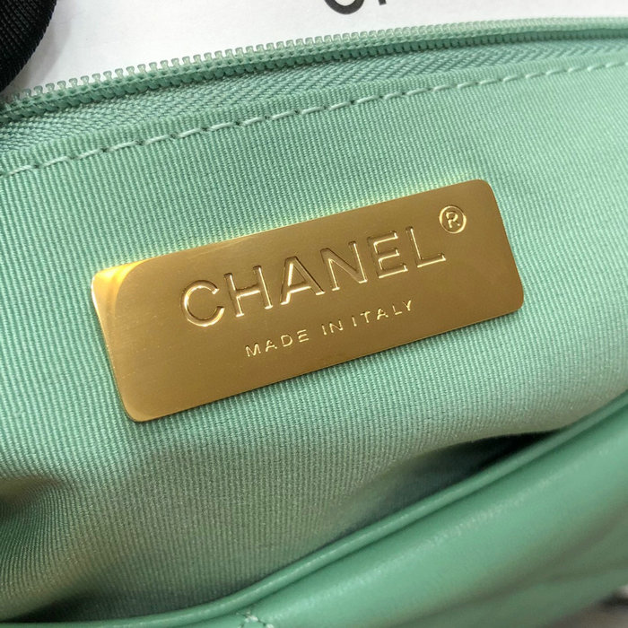 Chanel 19 Lambskin Large Flap Bag Green AS1161