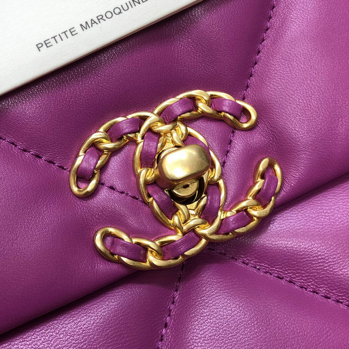 Chanel 19 Lambskin Large Flap Bag Purple AS1161