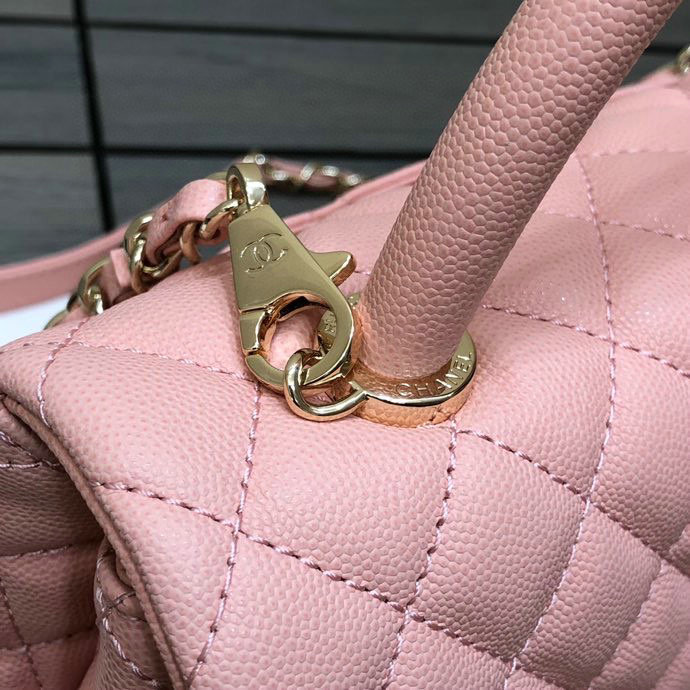 Chanel Flap Bag with Top Handle Pink A92991