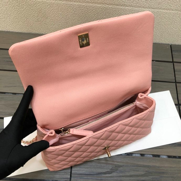 Chanel Flap Bag with Top Handle Pink A92991