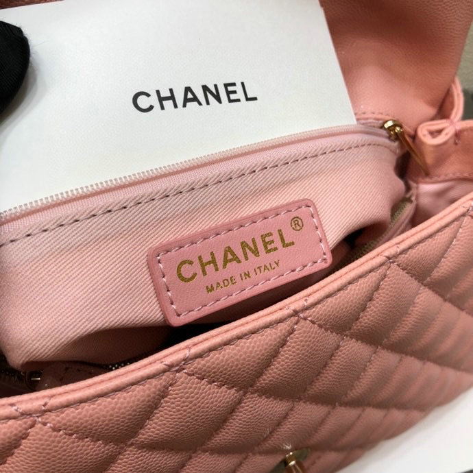 Chanel Flap Bag with Top Handle Pink A92991