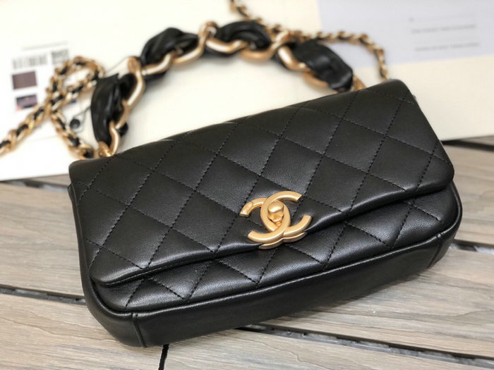 Chanel Lambskin Flap Bag Black AS2388