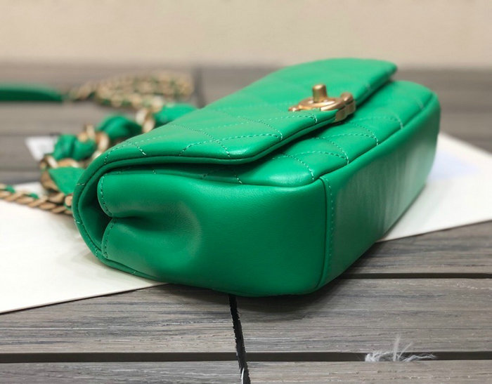 Chanel Lambskin Flap Bag Green AS2388