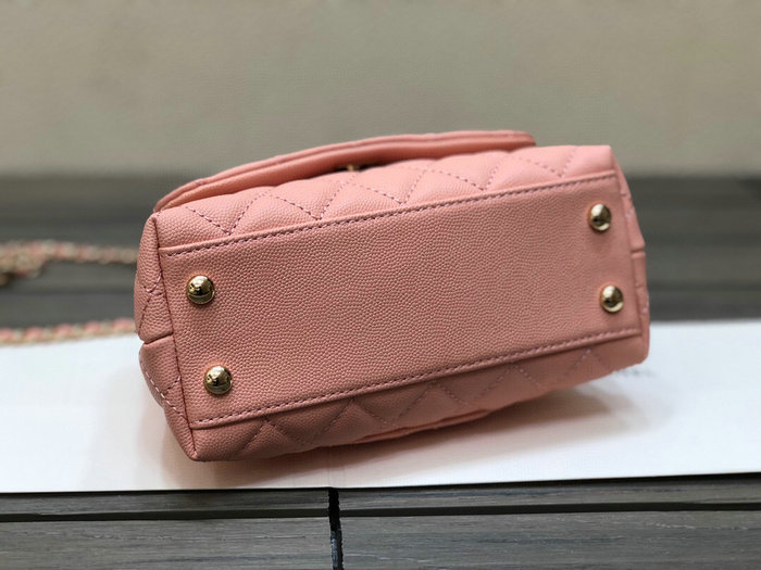 Chanel Mini Flap Bag with Top Handle Pink AS2215