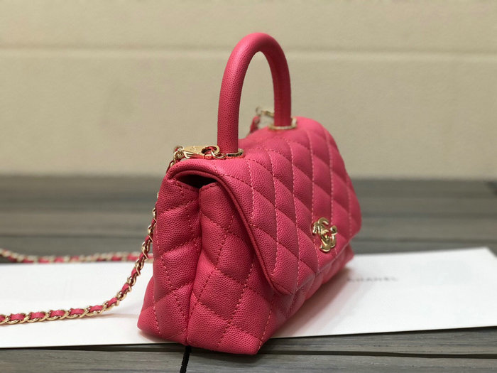 Chanel Mini Flap Bag with Top Handle Rose AS2215