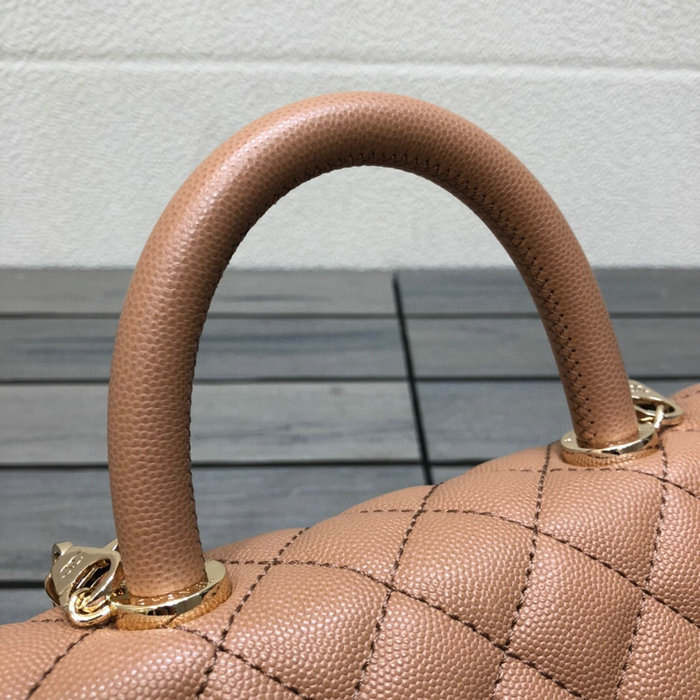 Chanel Small Flap Bag with Top Handle Camel A92990