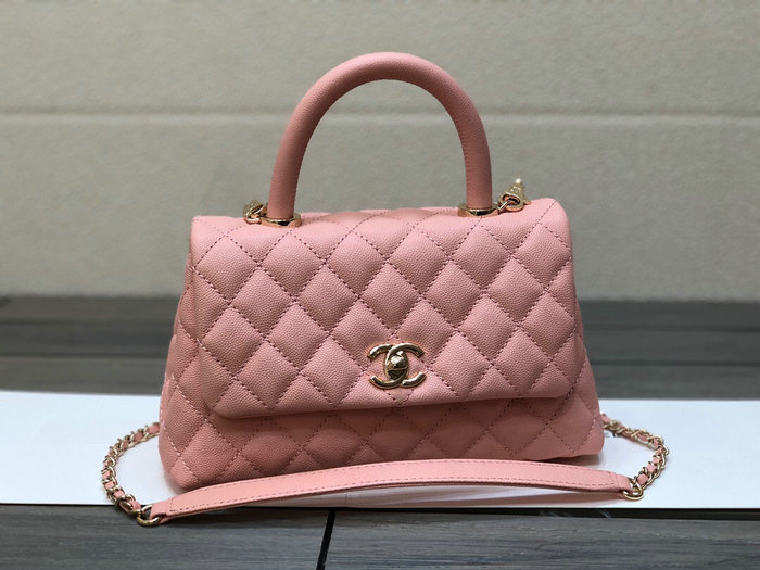 Chanel Small Flap Bag with Top Handle Pink A92990