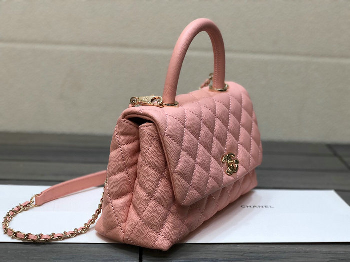 Chanel Small Flap Bag with Top Handle Pink A92990