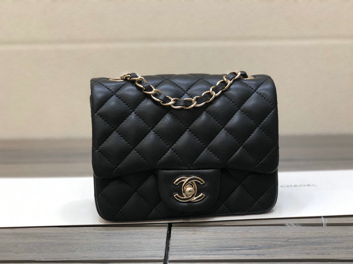 Classic Chanel Lambskin Mini Flap Bag Black CF1115