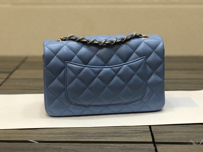 Classic Chanel Lambskin Small Flap Bag Blue CF1116