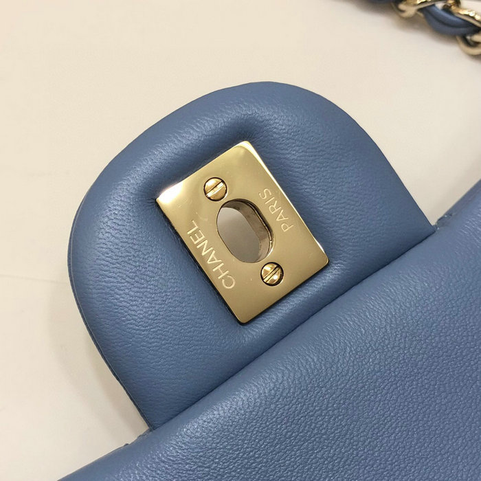 Classic Chanel Lambskin Small Flap Bag Blue CF1116