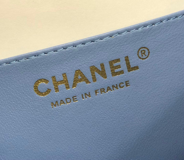 Classic Chanel Lambskin Small Flap Bag Blue CF1116