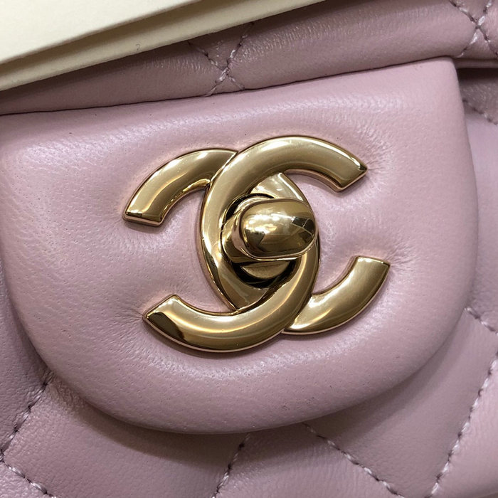 Classic Chanel Lambskin Small Flap Bag Pink CF1116