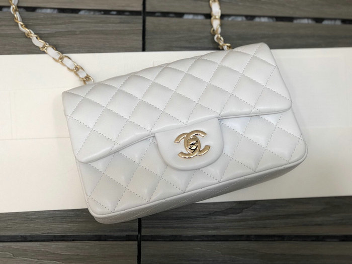 Classic Chanel Lambskin Small Flap Bag White CF1116