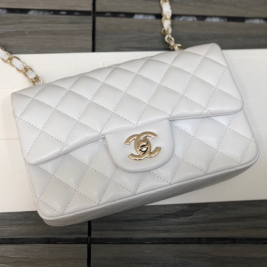 Classic Chanel Lambskin Small Flap Bag White CF1116