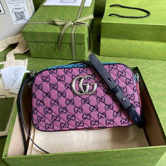 Gucci GG Marmont Multicolor Small Shoulder Bag Pink 447632