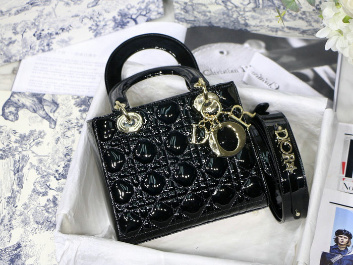 My Lady Dior Patent Bag Black M8001