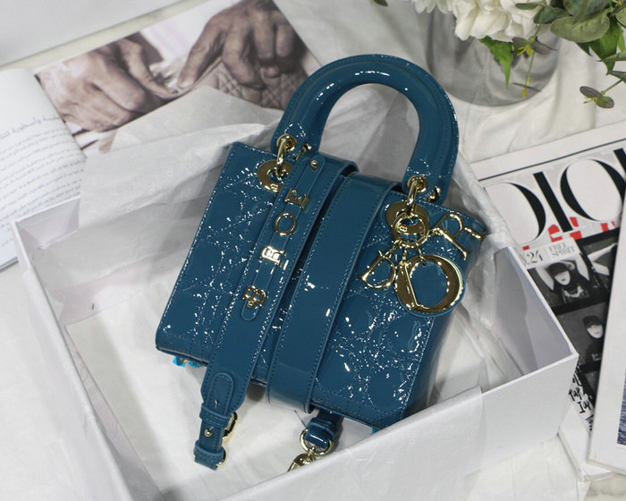 My Lady Dior Patent Bag Blue M8001