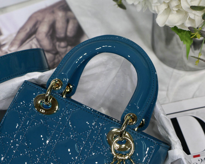 My Lady Dior Patent Bag Blue M8001