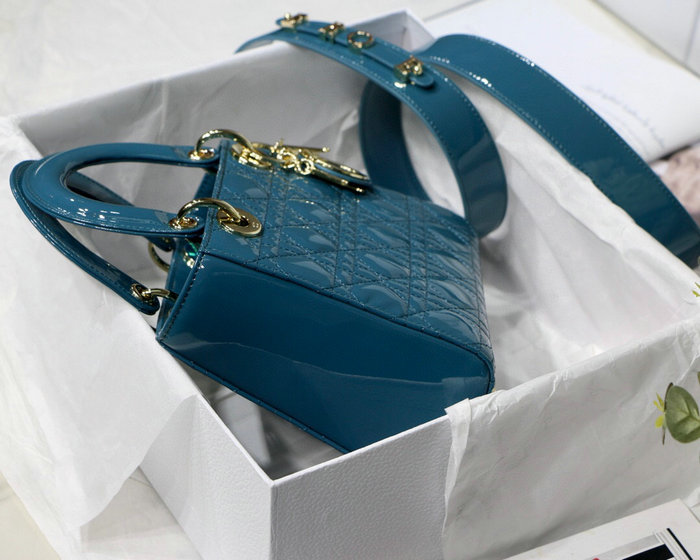 My Lady Dior Patent Bag Blue M8001