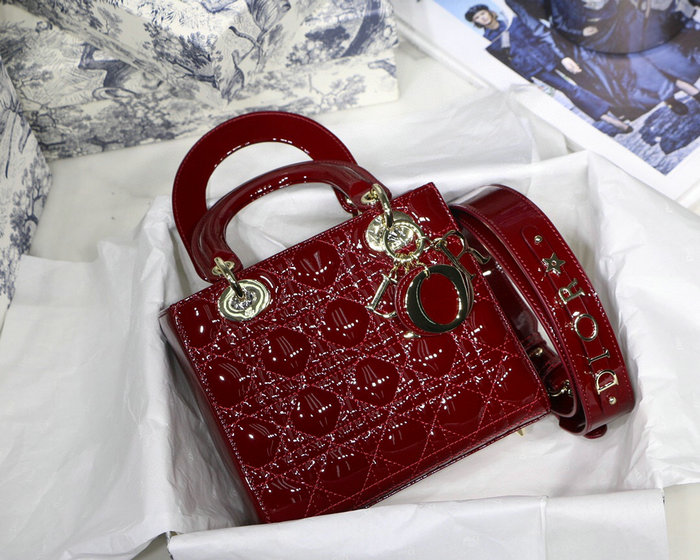 My Lady Dior Patent Bag Burgundy M8001