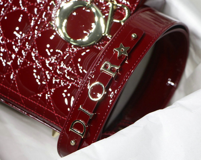 My Lady Dior Patent Bag Burgundy M8001