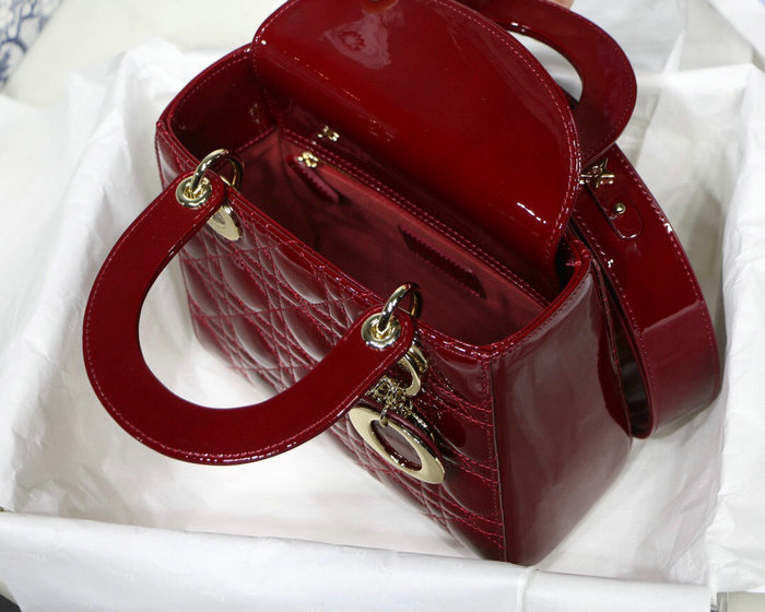 My Lady Dior Patent Bag Burgundy M8001