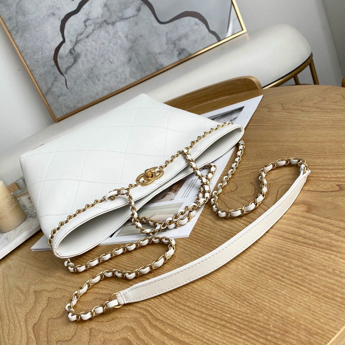 Chanel Calfskin Small Tote White AS2374