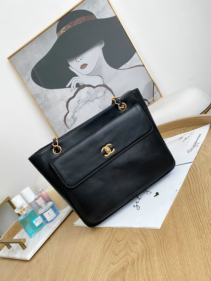 Chanel Lambskin Shopping Bag Black AS6706