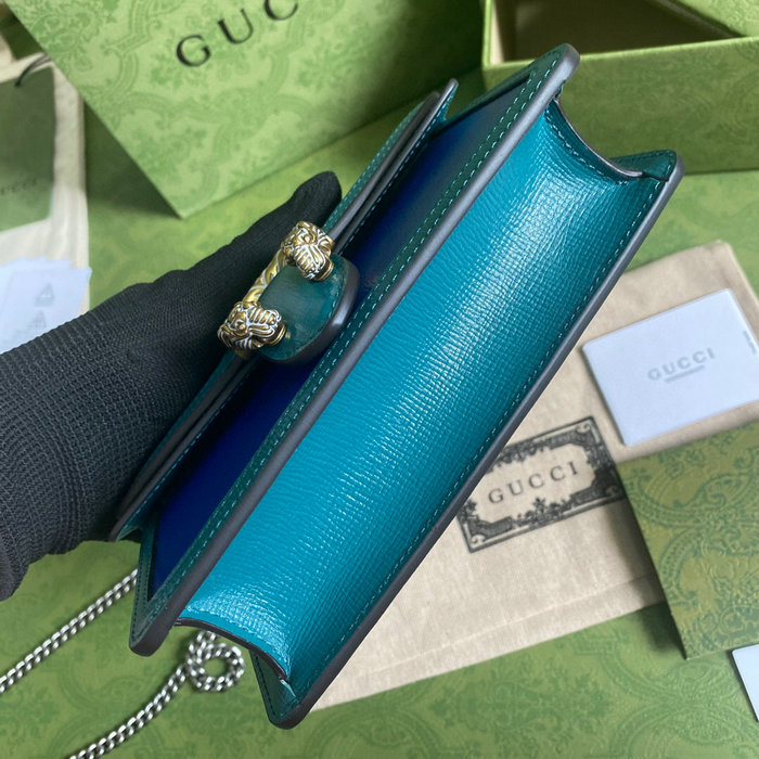 Gucci Dionysus Leather Mini Chain Bag Blue 476432