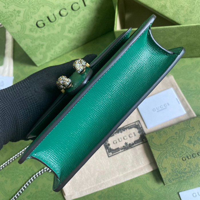 Gucci Dionysus Leather Mini Chain Bag Green 476432