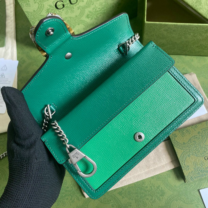 Gucci Dionysus Leather Mini Chain Bag Green 476432