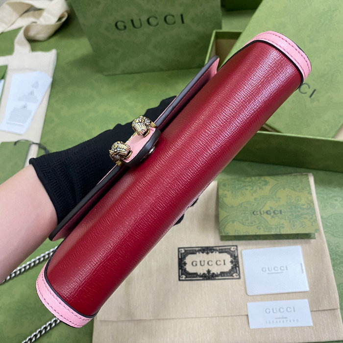 Gucci Dionysus Leather Mini Chain Bag Red 401231