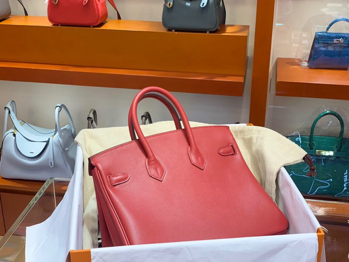 Hermes Swift Leather Birkin Bag Red HB2530356