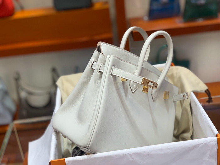 Hermes Swift Leather Birkin Bag White HB2530356