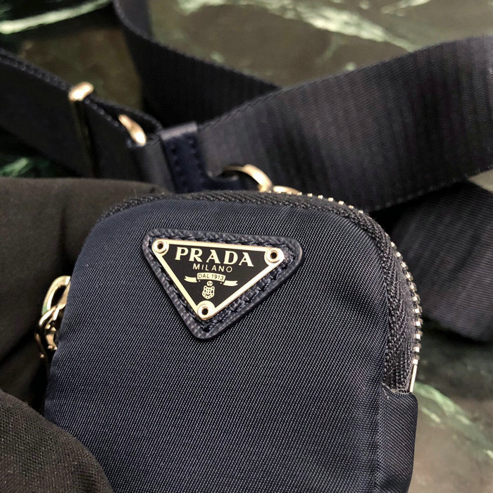 Prada Nylon Hobo Bag Dark Blue 1BH204