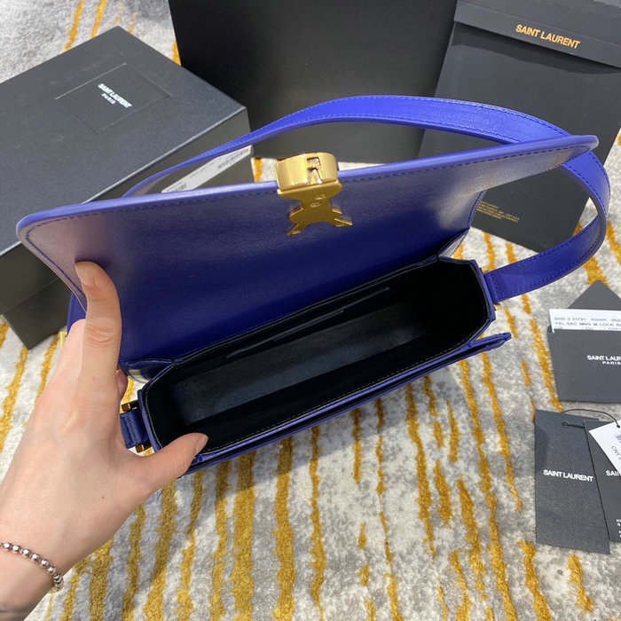 >YSL Solferino Medium Satchel Blue 634305