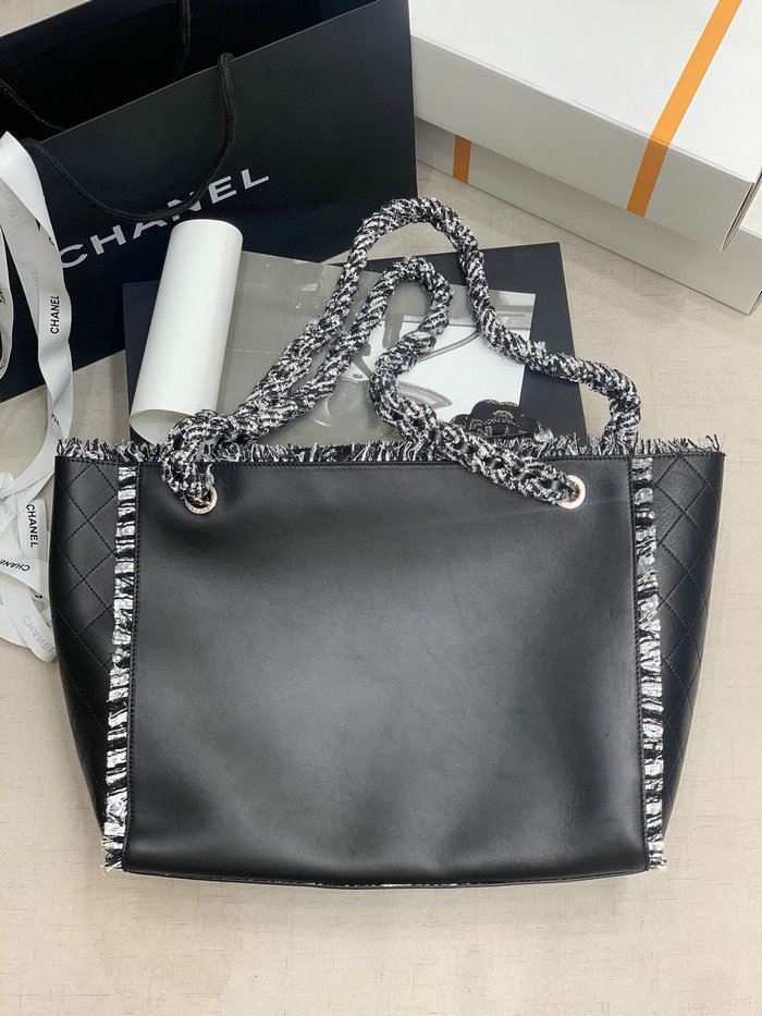 Chanel Calfskin Shoulder Bag Black AS8485